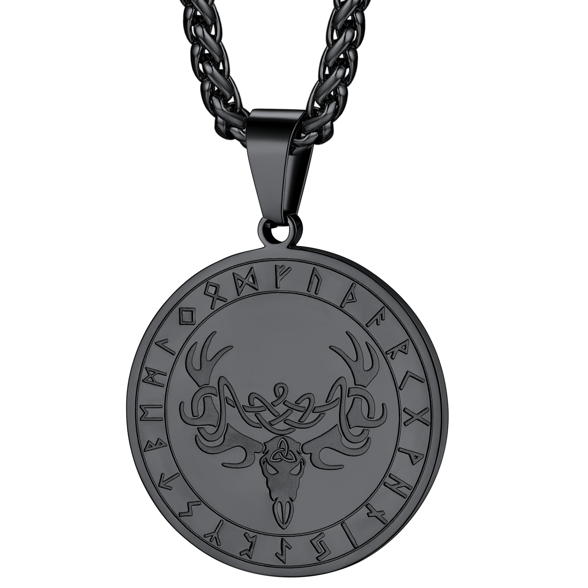 Stainless Steel Norse Viking Deer Necklace For Men