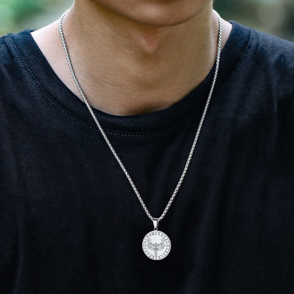 Stainless Steel Norse Viking Deer Necklace For Men