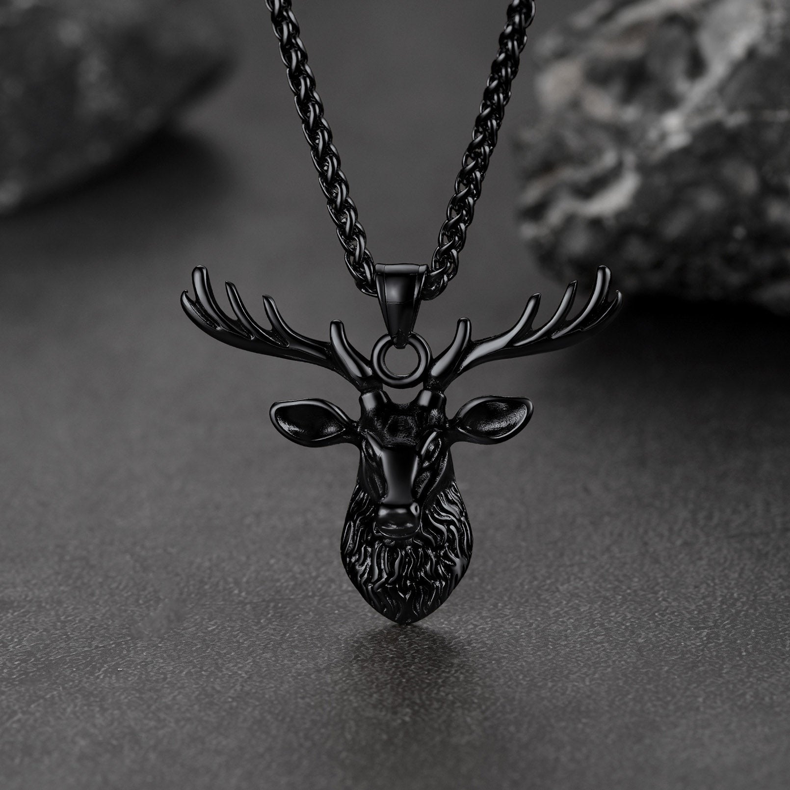 Vintage Viking Deer Necklace Pendant for Men Women