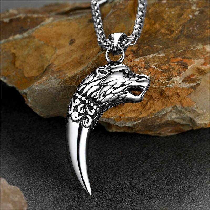 Viking Wolf Tooth Necklace For Men