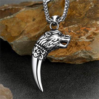 Viking Wolf Tooth Necklace For Men