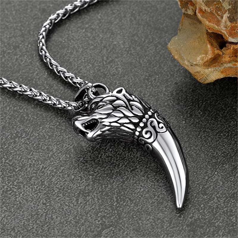 Viking Wolf Tooth Necklace For Men