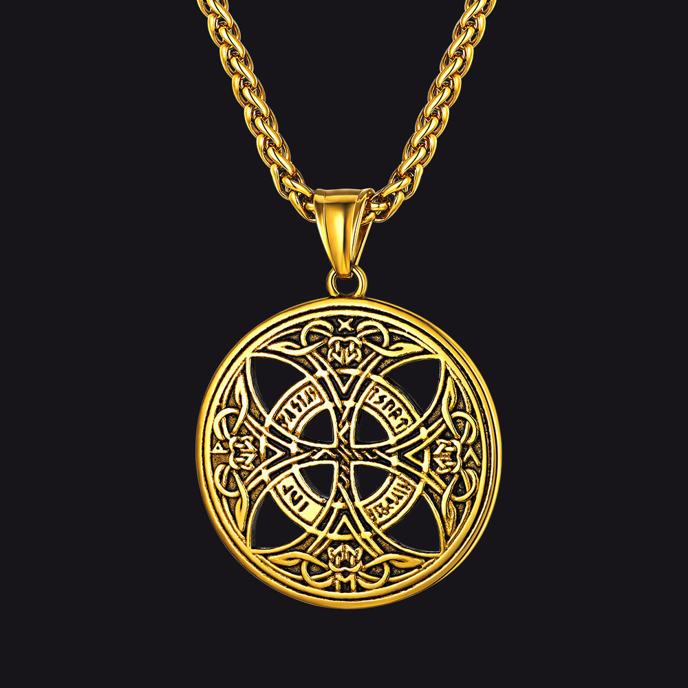 Viking Celtic Love Knot Necklace With Rune