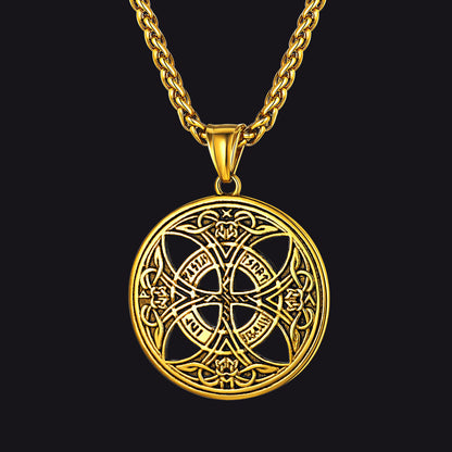 Viking Celtic Love Knot Necklace With Rune