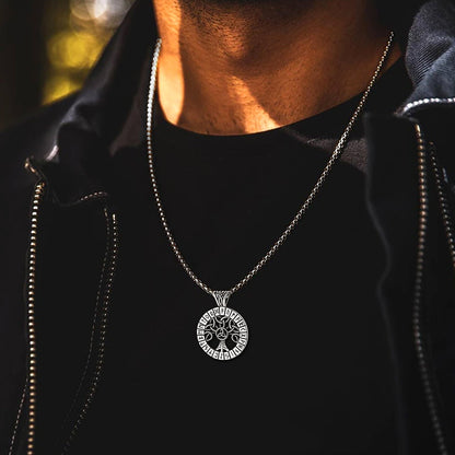 Norse Viking Rune Tree Of Life Necklace Amulet For Men