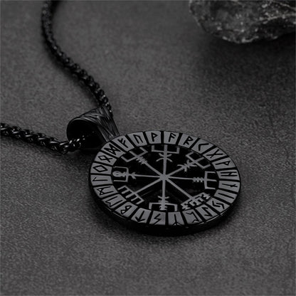 Viking Runes Vegvisir Compass Necklace Pendant For Men