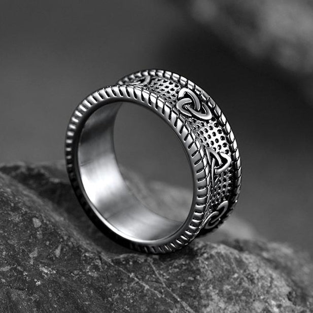 Viking Celtic Knot Stainless Steel Band Ring For Men