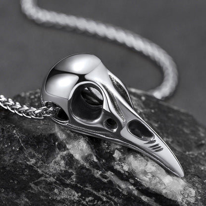 Viking Raven Skull Necklace For Men