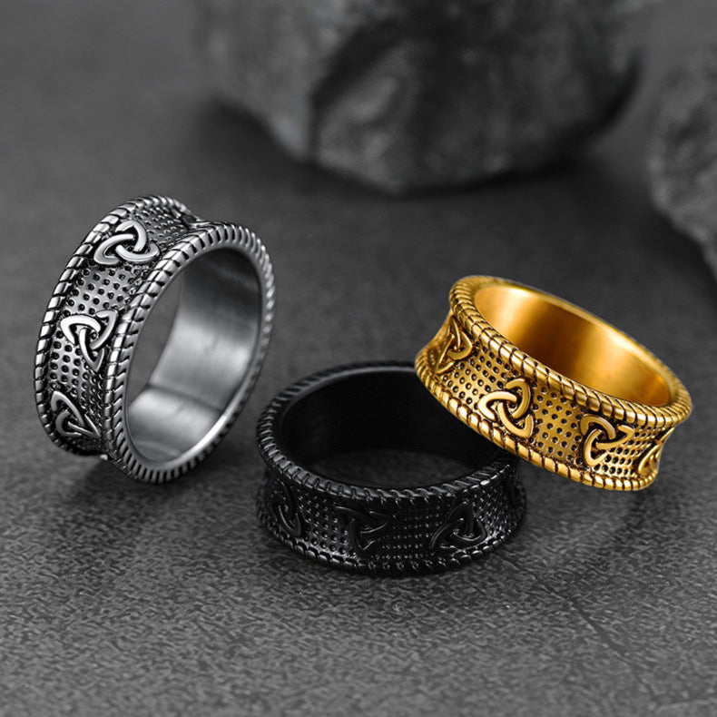 Viking Celtic Knot Stainless Steel Band Ring For Men