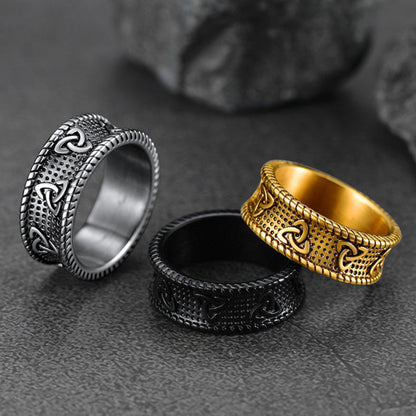Viking Celtic Knot Stainless Steel Band Ring For Men