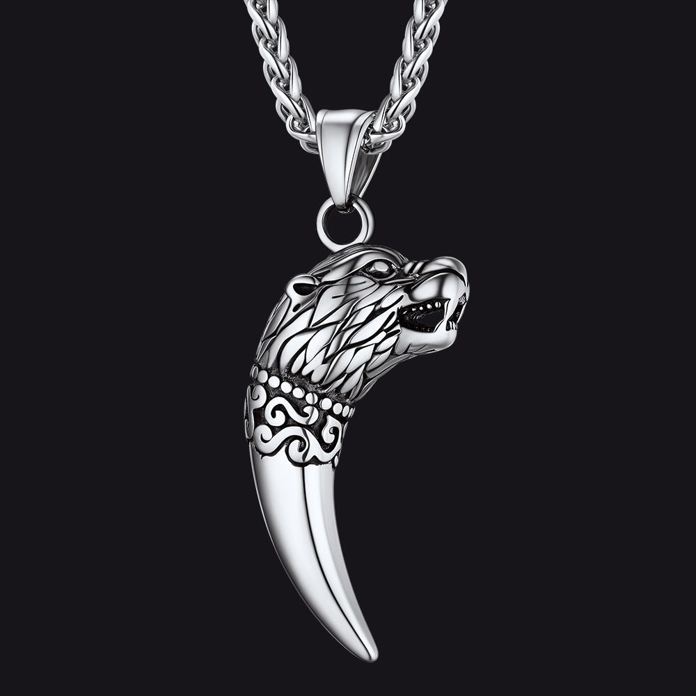 Viking Wolf Tooth Necklace For Men