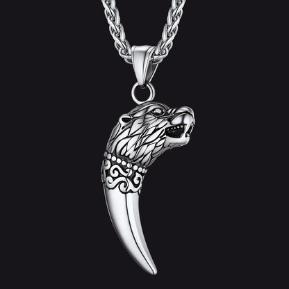 Viking Wolf Tooth Necklace For Men