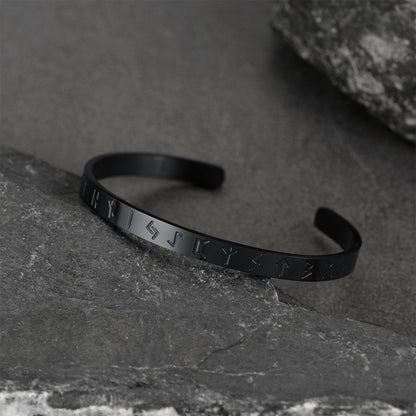 Norse Viking Runes Bangle Cuff Bracelet For Men