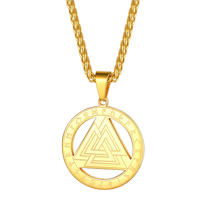 FaithHeart Viking Rune Valknut Necklace for Men