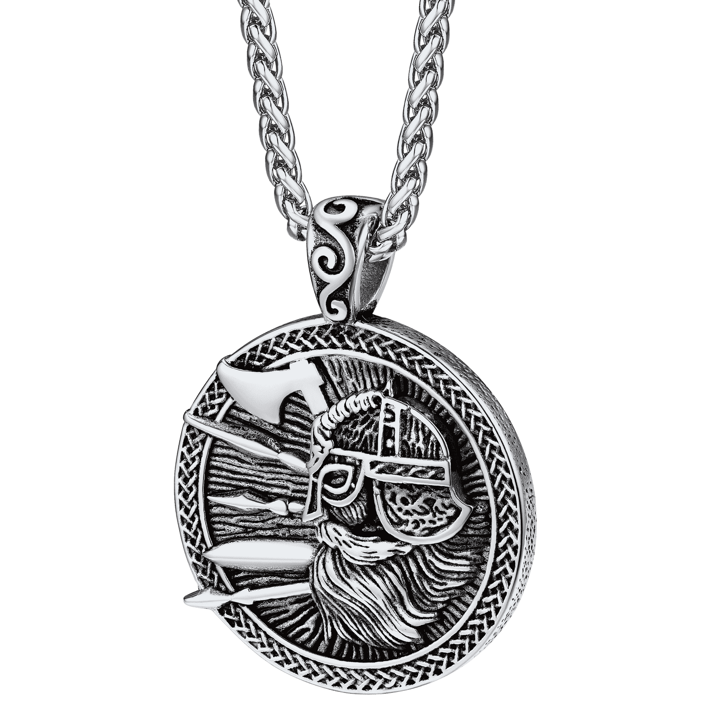 Norse Viking Odin Warrior Pendant Necklace for Men