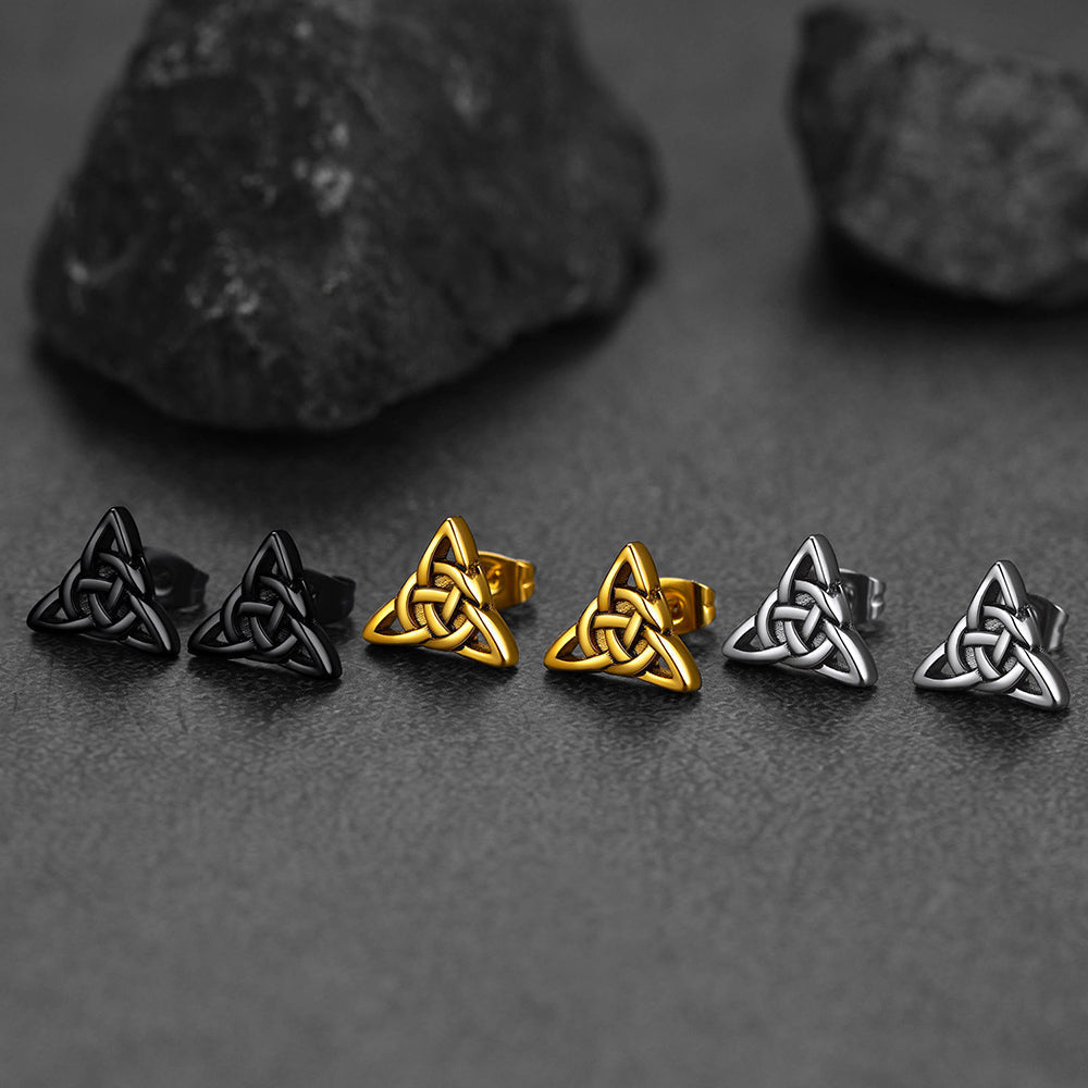 Celtic Knot Stud Earrings For Men