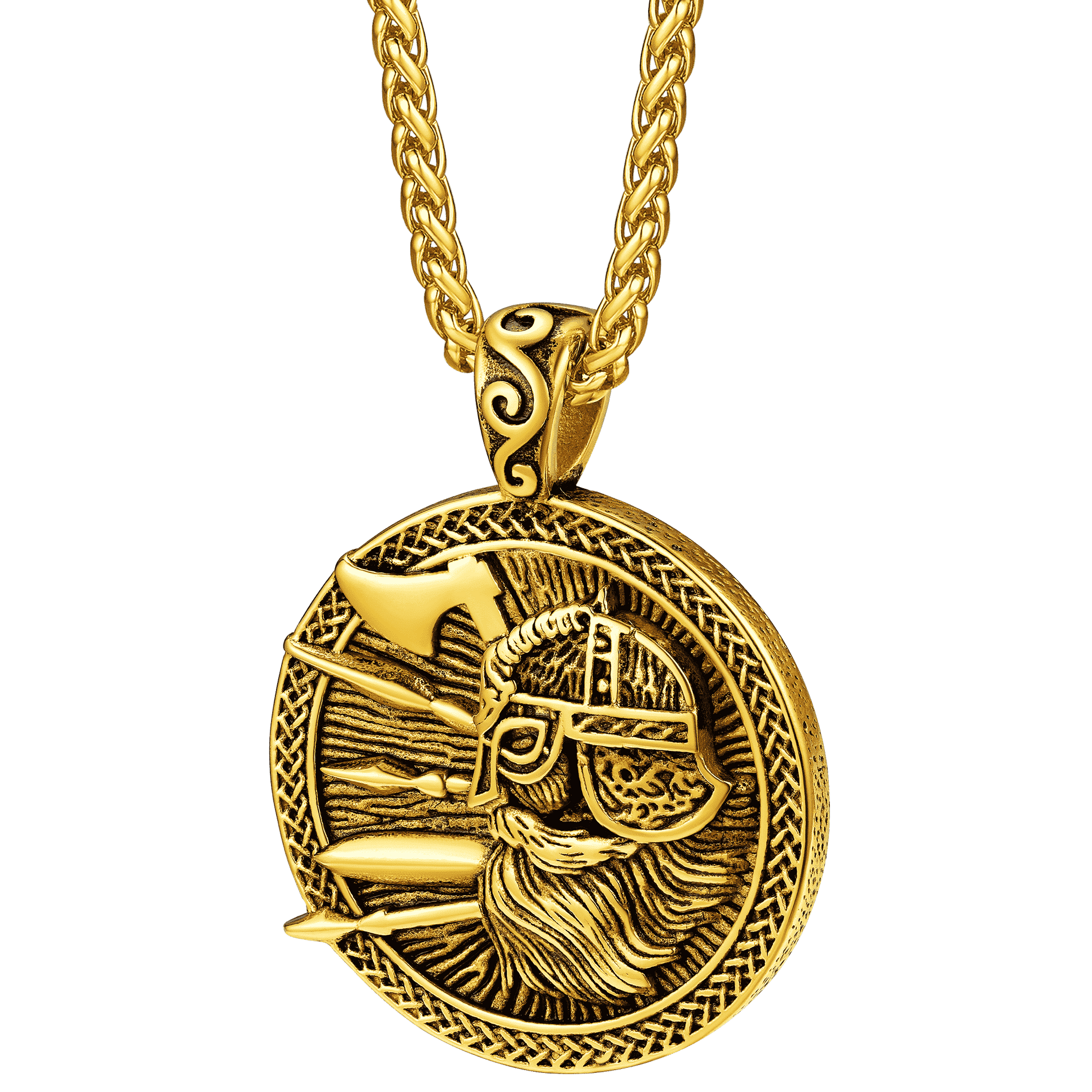 Norse Viking Odin Warrior Pendant Necklace for Men