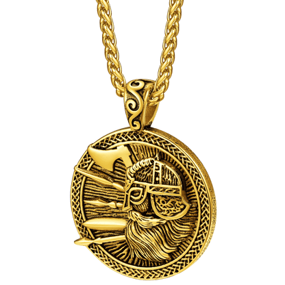 Norse Viking Odin Warrior Pendant Necklace for Men
