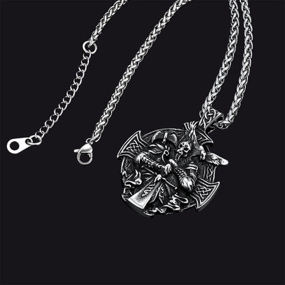 Norse Viking Odin Cross Pendant Necklace for Men