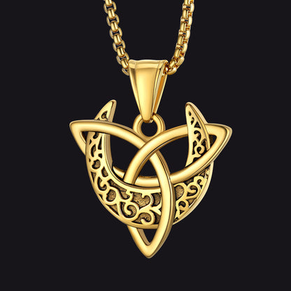 Celtic  Knot Moon Goddess Necklace For Men