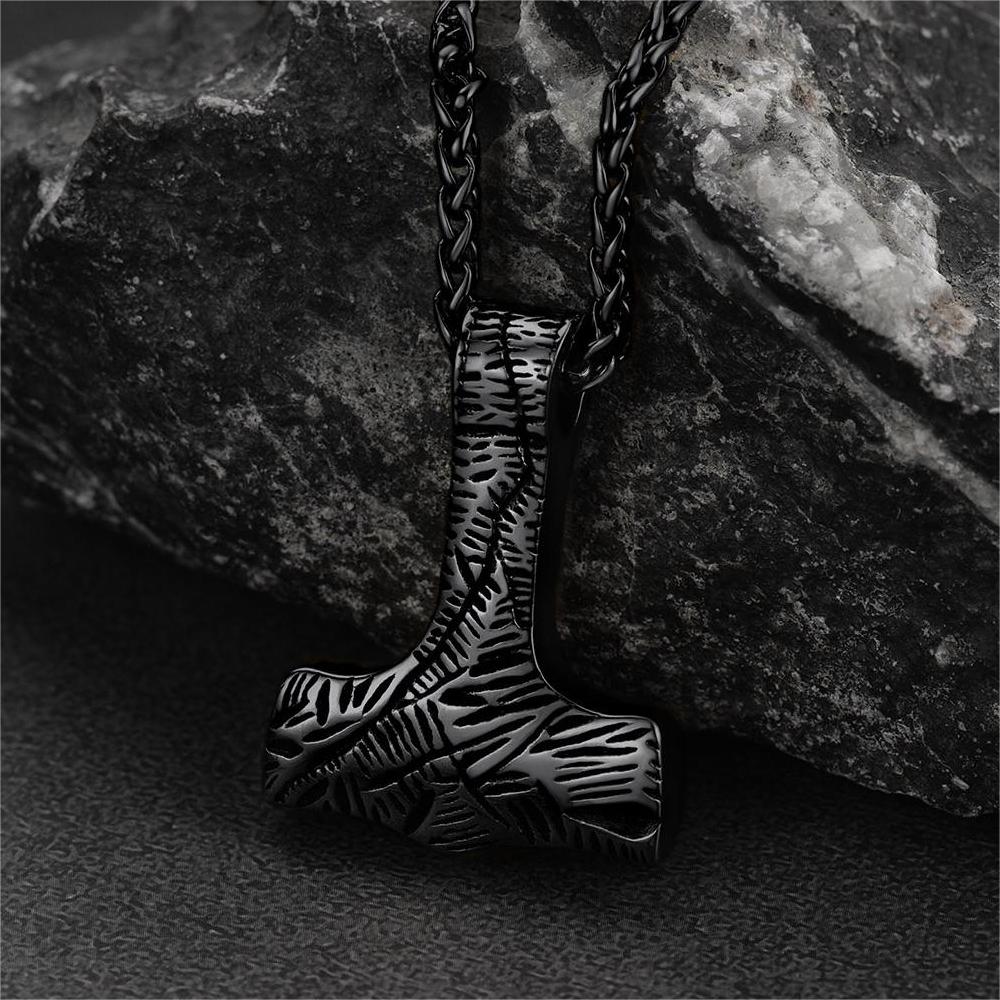 Viking Thor's Hammer Necklace Mjolnir Pendant For Men