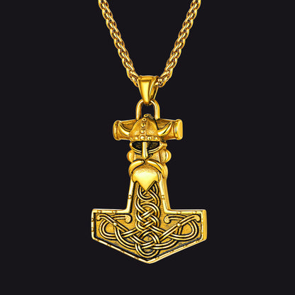 Viking Mjolnir Thor Hammer Necklace Odin Pendant For Men