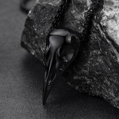 Viking Raven Skull Necklace For Men