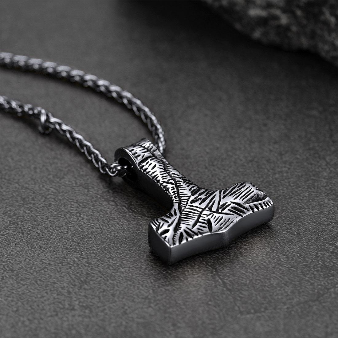 Viking Thor's Hammer Necklace Mjolnir Pendant For Men