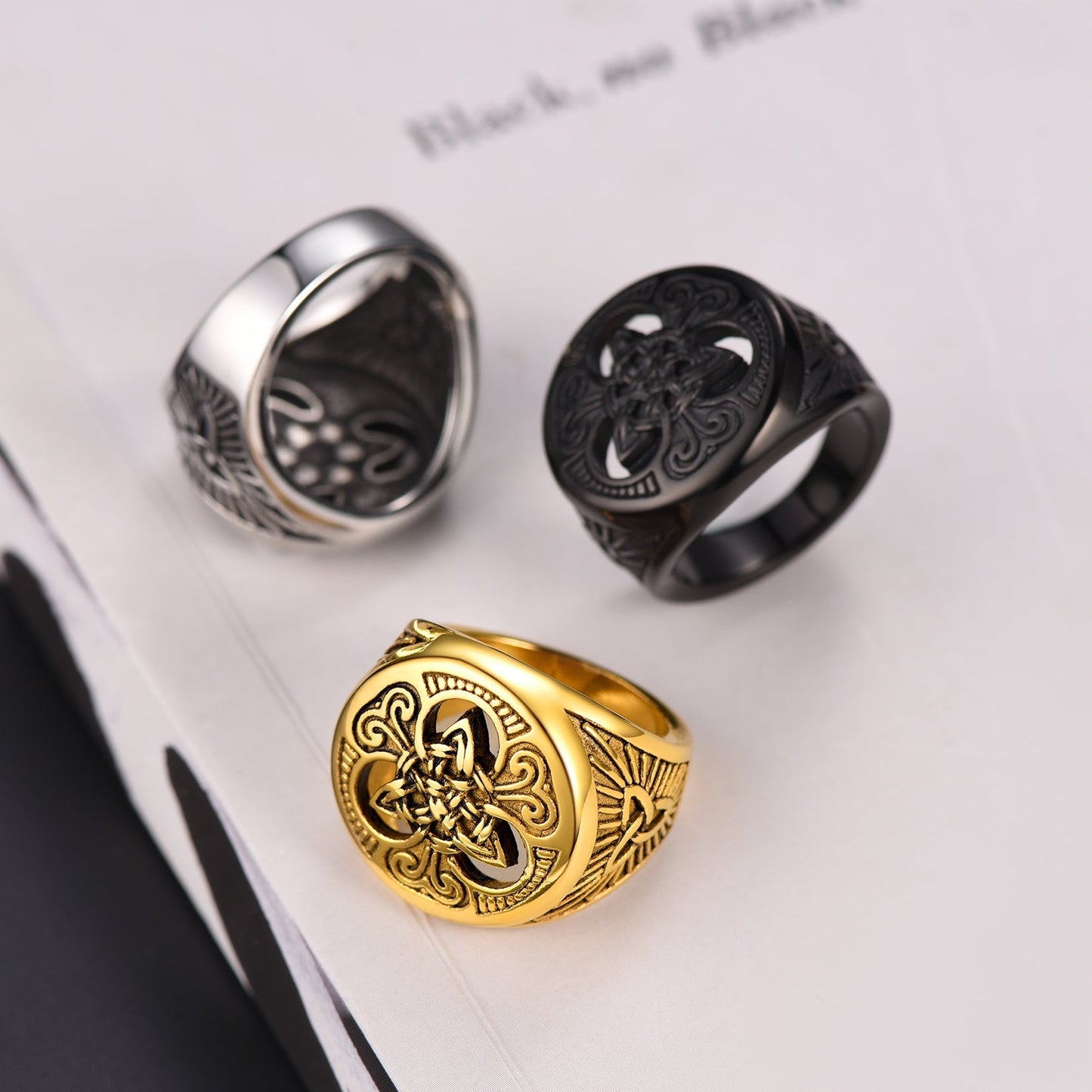 Viking Celtic Knot Signet Ring for Men