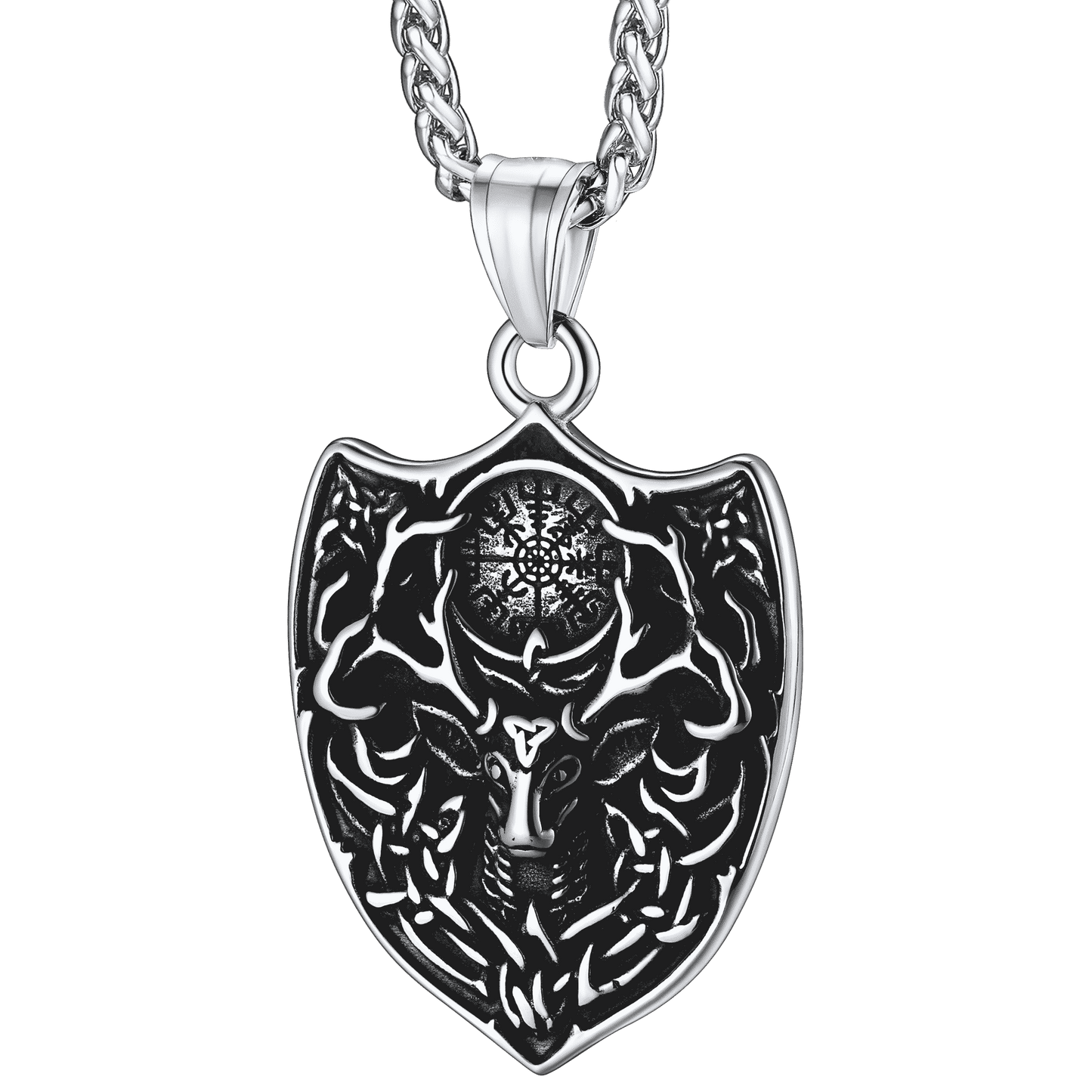 Norse Viking Compass Deer Necklace For Men