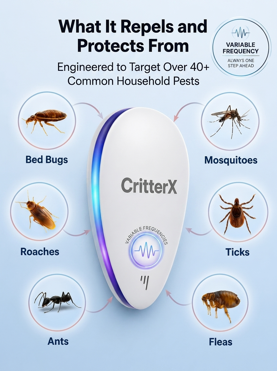 CritterX Pro Advanced Pest Repeller - Eliminate Pests Permanently