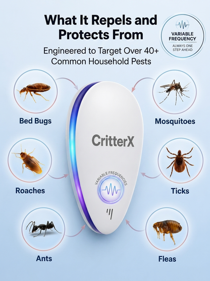 CritterX Pro Advanced Pest Repeller - Eliminate Pests Permanently