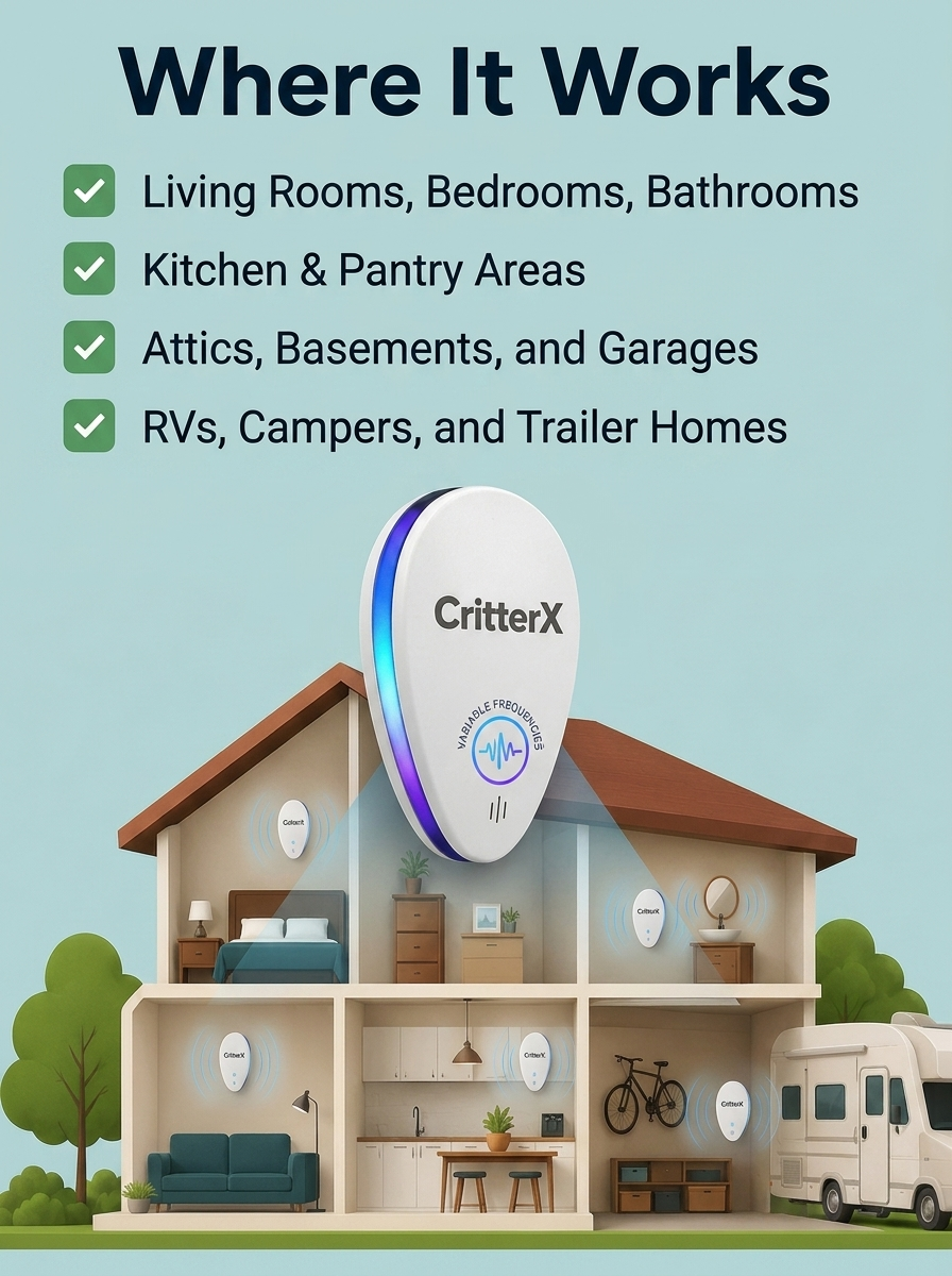 CritterX Pro Advanced Pest Repeller - Eliminate Pests Permanently