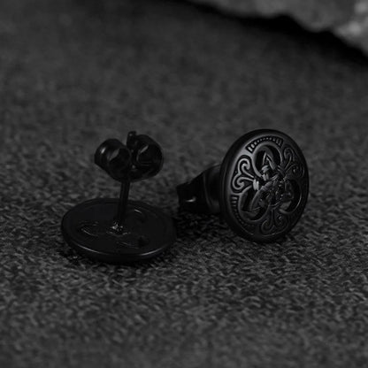 Round Irish Celtic Knot Stud Earrings For Men
