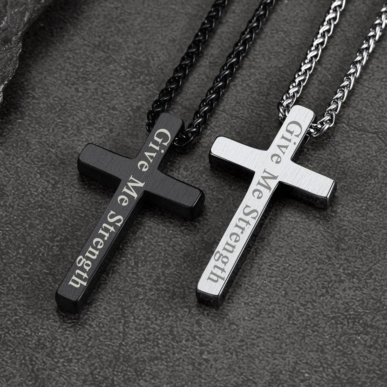 Viking Rune Cross Pendant Necklace for Men