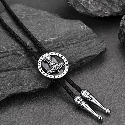 Viking Thor's Hammer Bolo Tie for Men Women