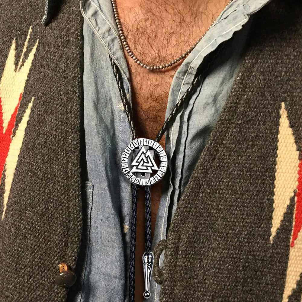 Viking Valknut Bolo Tie for Men Women