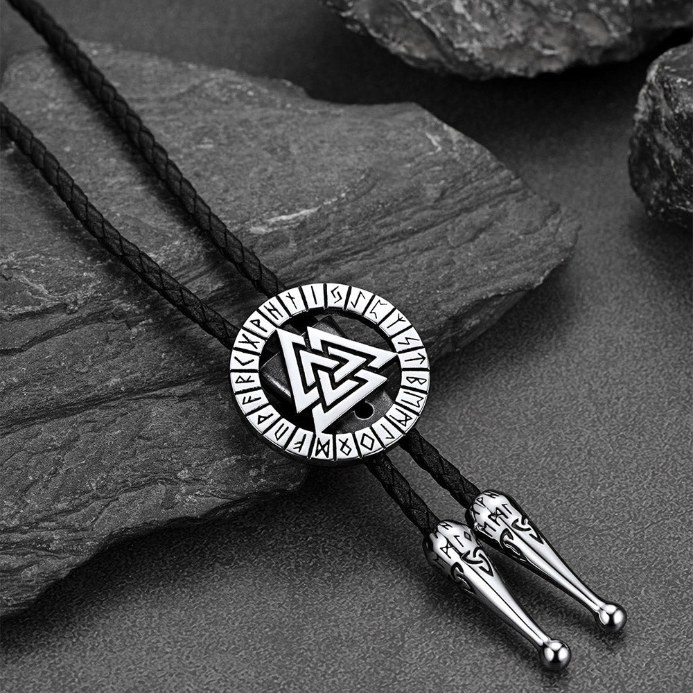Viking Valknut Bolo Tie for Men Women