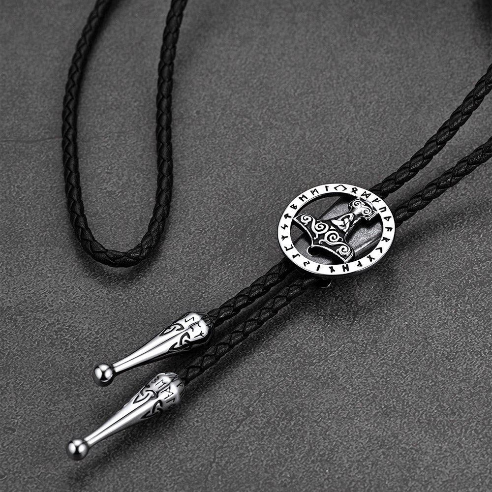 Viking Thor's Hammer Bolo Tie for Men Women