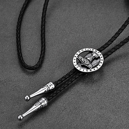 Viking Thor's Hammer Bolo Tie for Men Women
