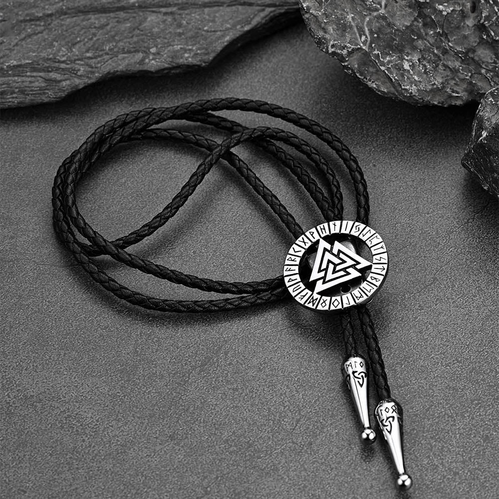 Viking Valknut Bolo Tie for Men Women
