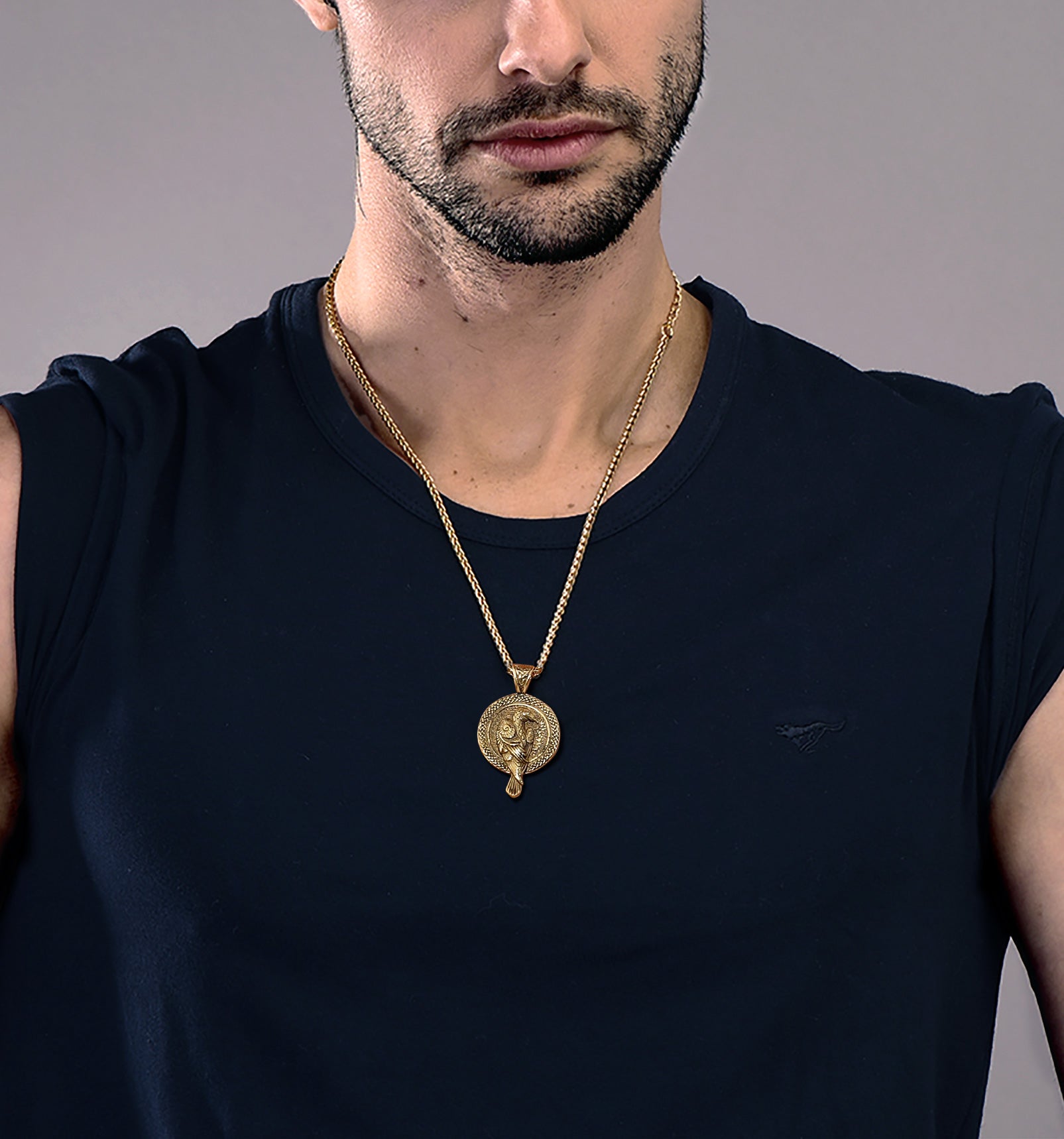 Viking Odin's Raven Pendant Necklace for Men