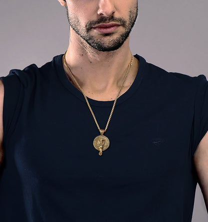 Viking Odin's Raven Pendant Necklace for Men